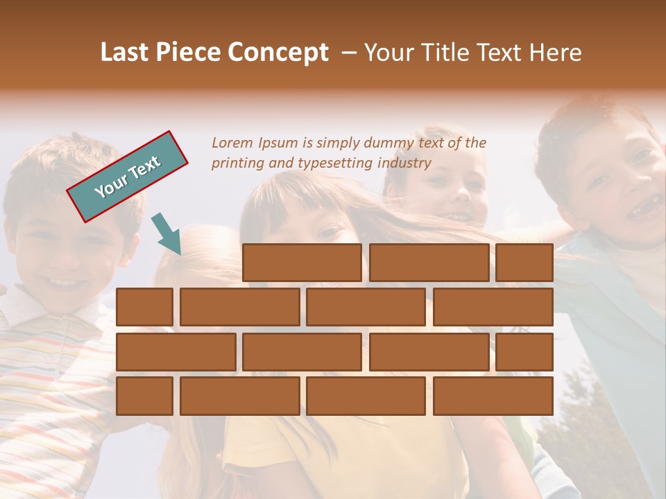 A Group Of Children Standing Together In A Circle PowerPoint Template