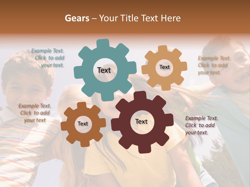 A Group Of Children Standing Together In A Circle PowerPoint Template