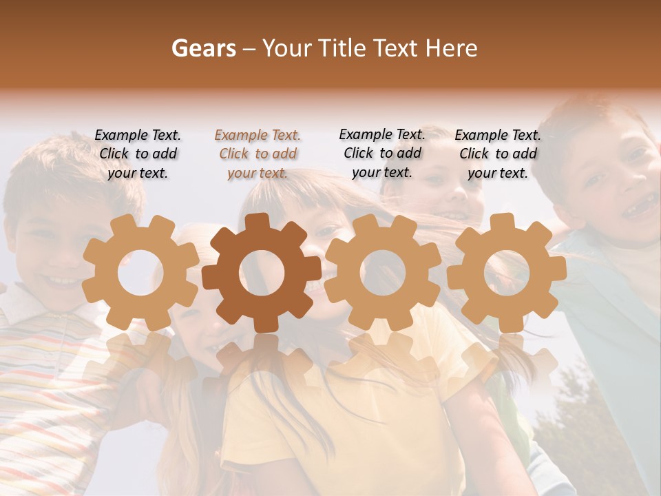 A Group Of Children Standing Together In A Circle PowerPoint Template