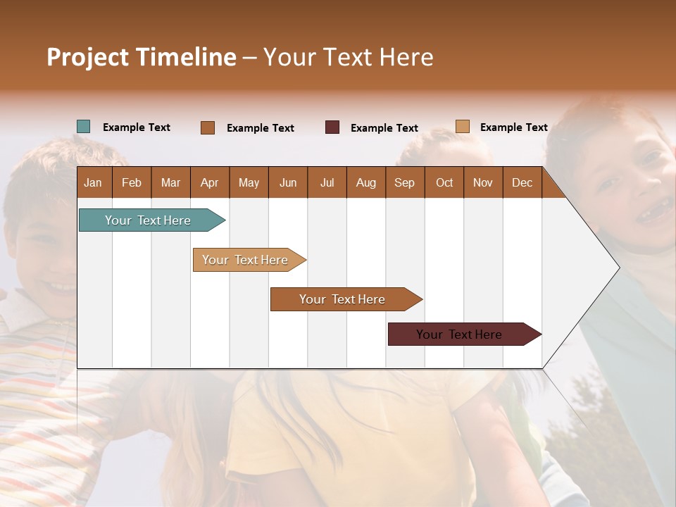 A Group Of Children Standing Together In A Circle PowerPoint Template