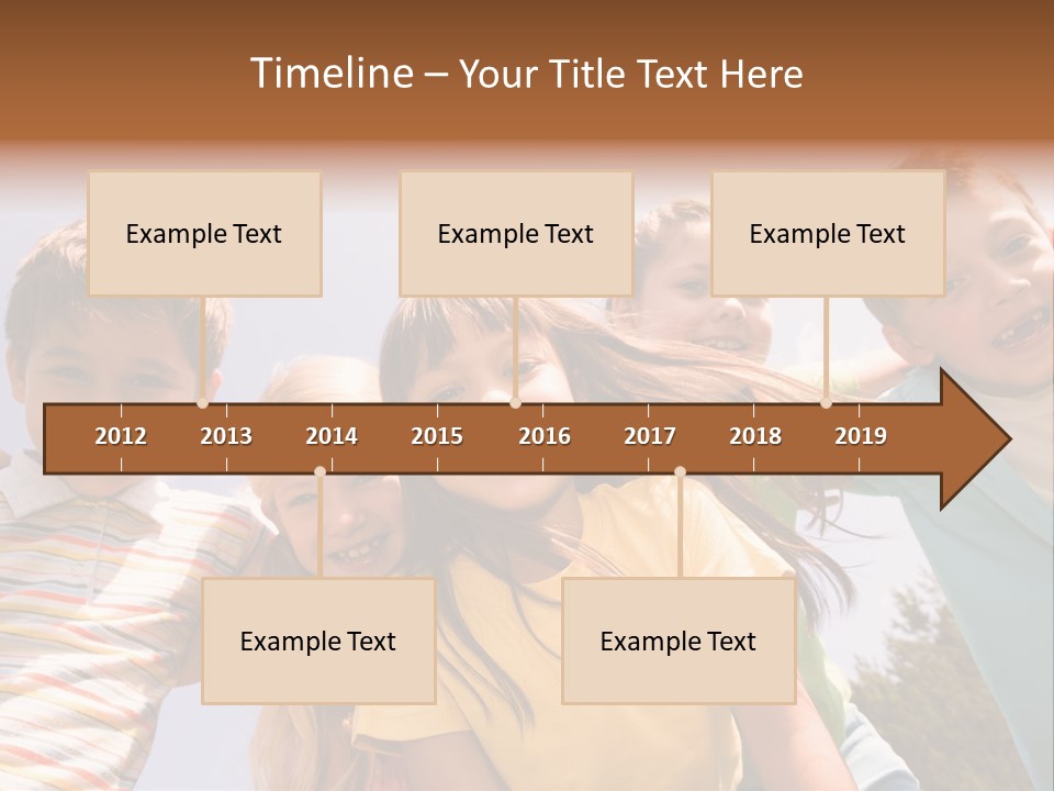 A Group Of Children Standing Together In A Circle PowerPoint Template