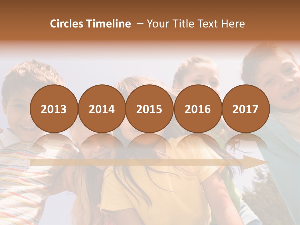 A Group Of Children Standing Together In A Circle PowerPoint Template
