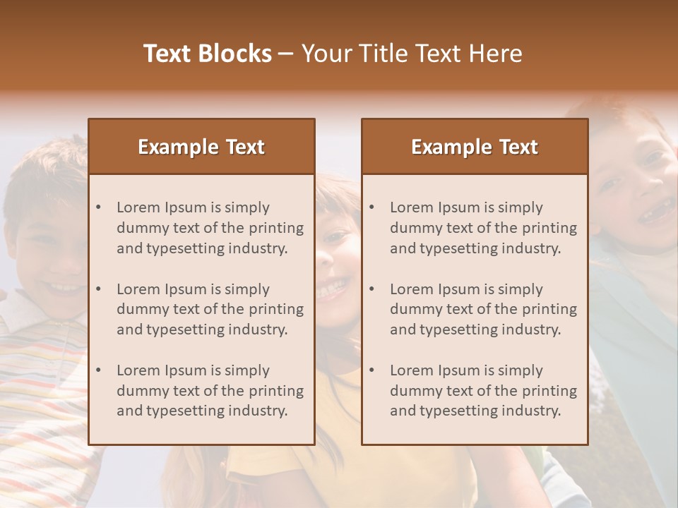 A Group Of Children Standing Together In A Circle PowerPoint Template