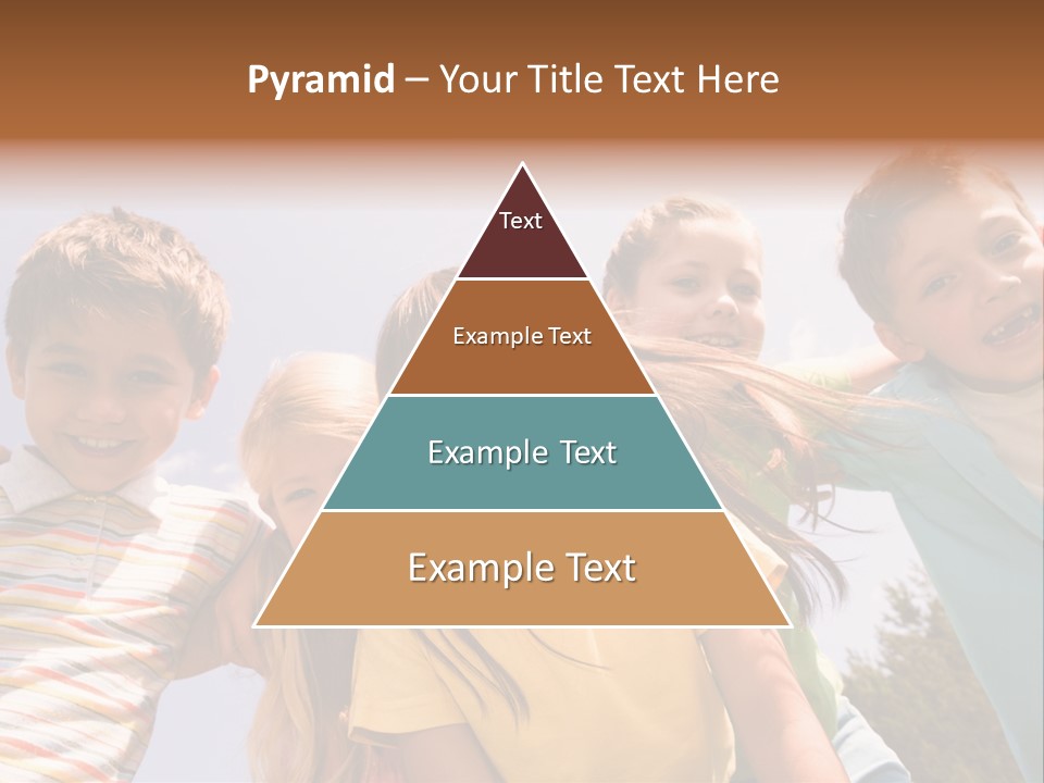 A Group Of Children Standing Together In A Circle PowerPoint Template