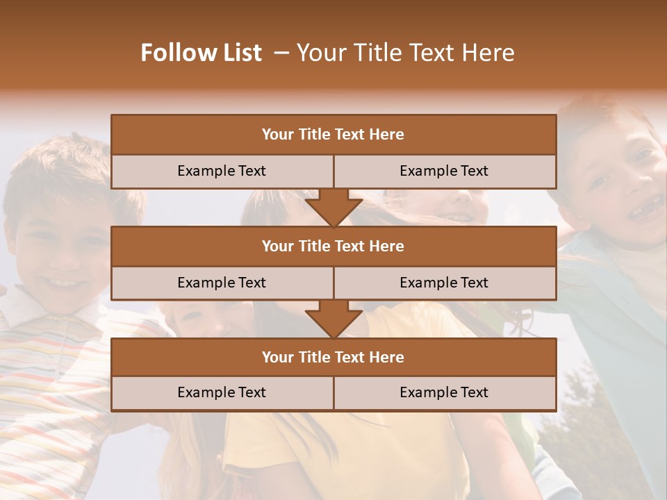 A Group Of Children Standing Together In A Circle PowerPoint Template