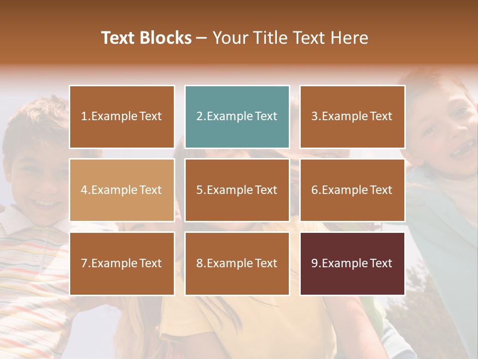 A Group Of Children Standing Together In A Circle PowerPoint Template