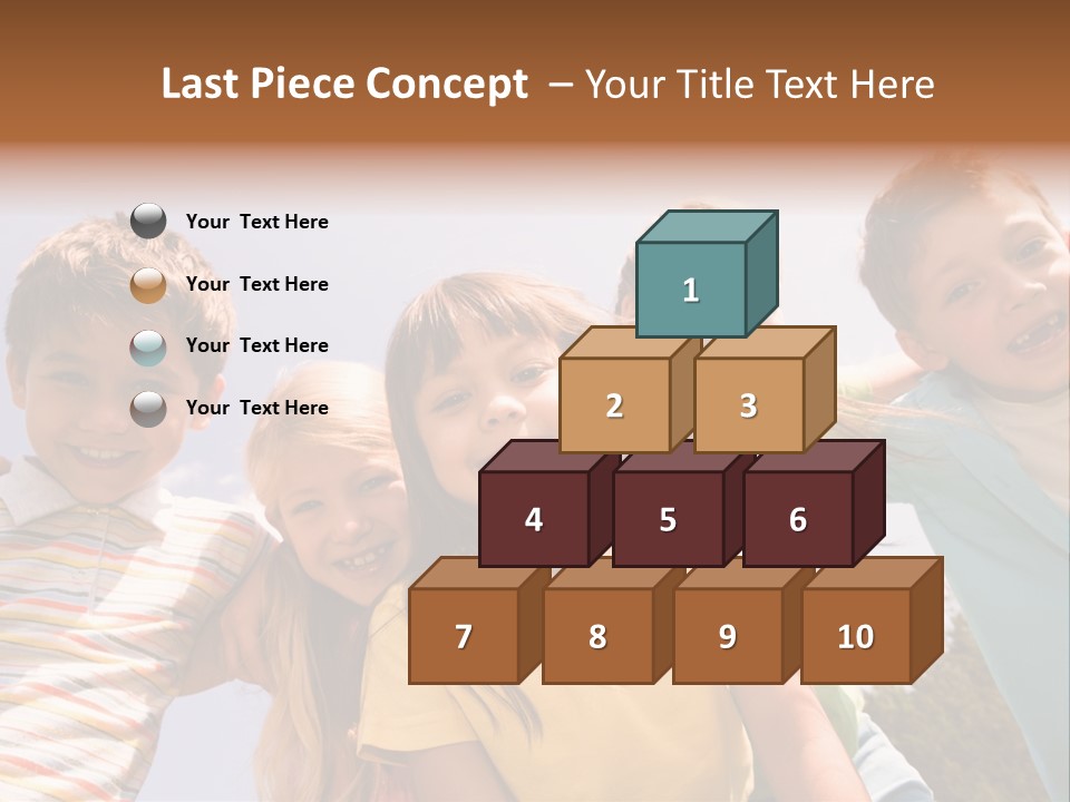 A Group Of Children Standing Together In A Circle PowerPoint Template