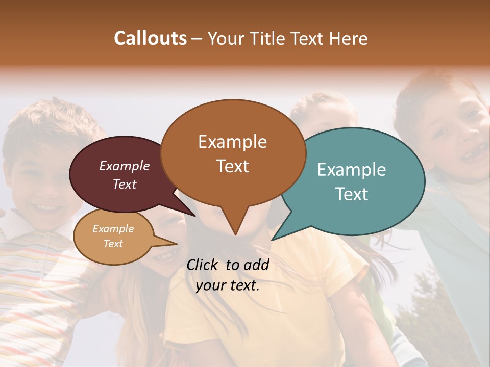 A Group Of Children Standing Together In A Circle PowerPoint Template