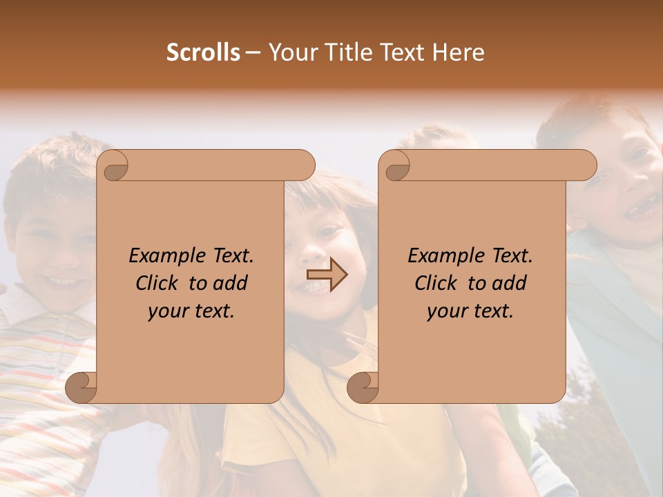 A Group Of Children Standing Together In A Circle PowerPoint Template