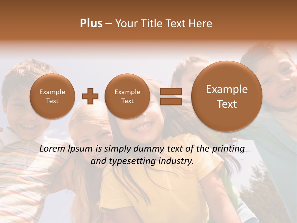 A Group Of Children Standing Together In A Circle PowerPoint Template