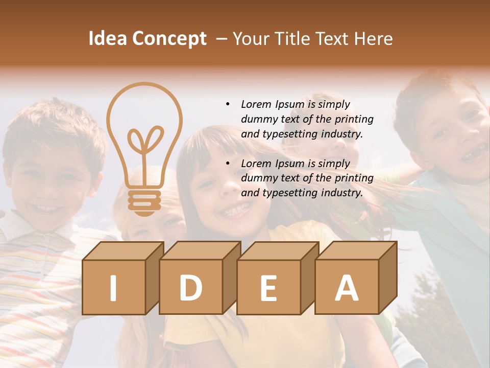 A Group Of Children Standing Together In A Circle PowerPoint Template