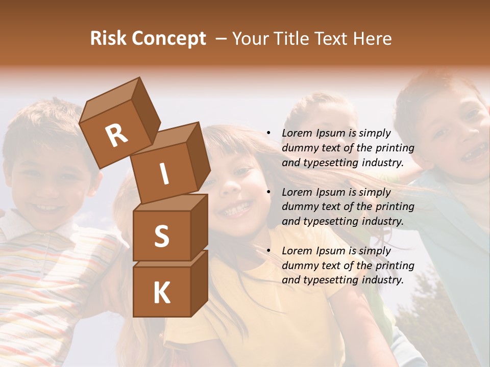 A Group Of Children Standing Together In A Circle PowerPoint Template