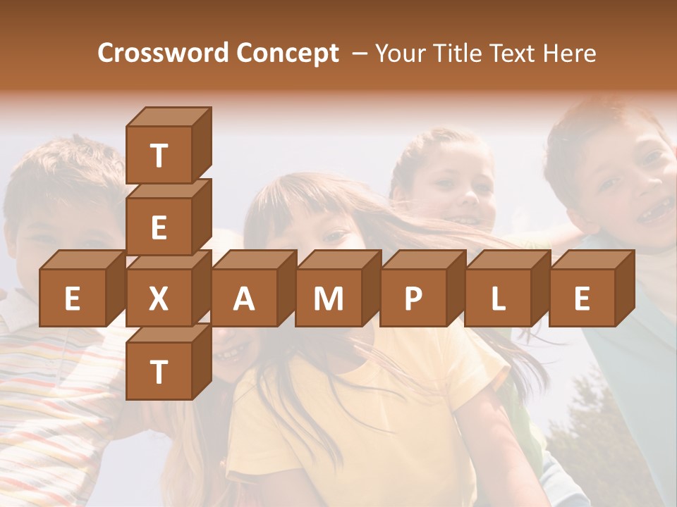 A Group Of Children Standing Together In A Circle PowerPoint Template