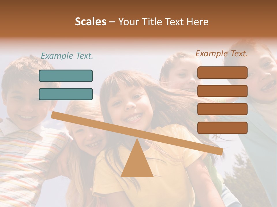A Group Of Children Standing Together In A Circle PowerPoint Template