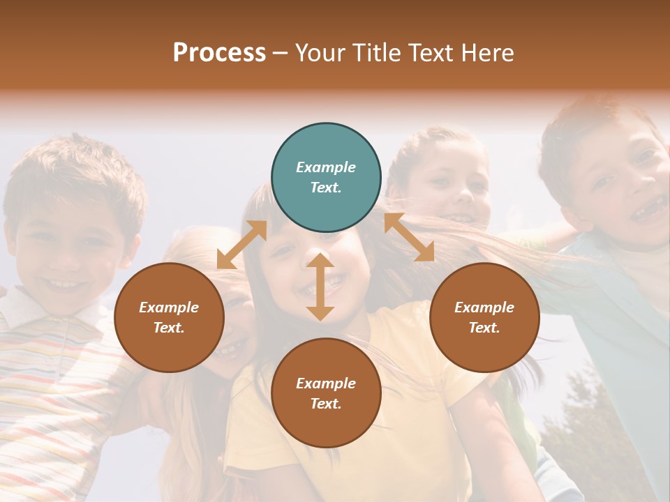 A Group Of Children Standing Together In A Circle PowerPoint Template