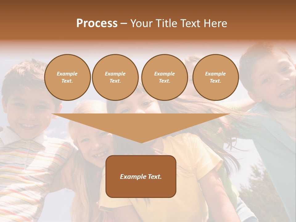 A Group Of Children Standing Together In A Circle PowerPoint Template