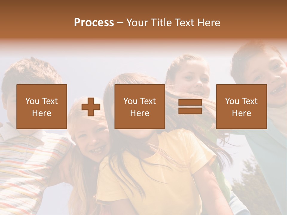A Group Of Children Standing Together In A Circle PowerPoint Template
