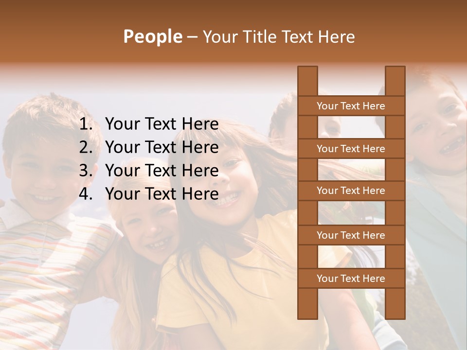 A Group Of Children Standing Together In A Circle PowerPoint Template