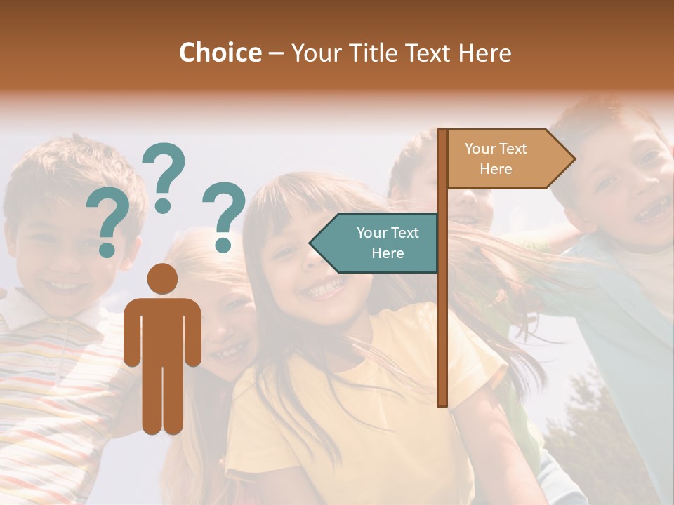 A Group Of Children Standing Together In A Circle PowerPoint Template