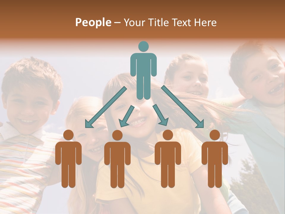 A Group Of Children Standing Together In A Circle PowerPoint Template