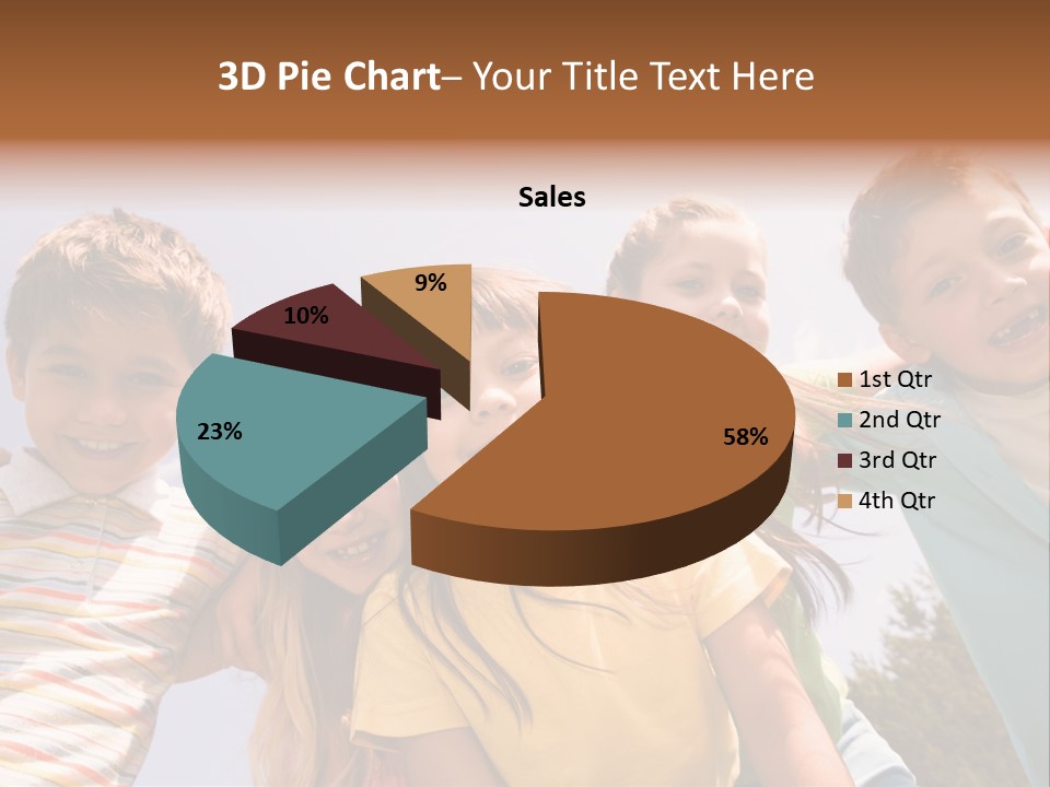 A Group Of Children Standing Together In A Circle PowerPoint Template