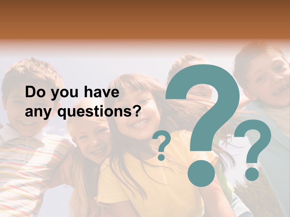 A Group Of Children Standing Together In A Circle PowerPoint Template