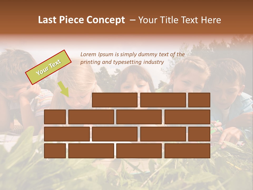 Portrait Of Cute Kids Reading Books And Drawing In Natural Environment Together PowerPoint Template