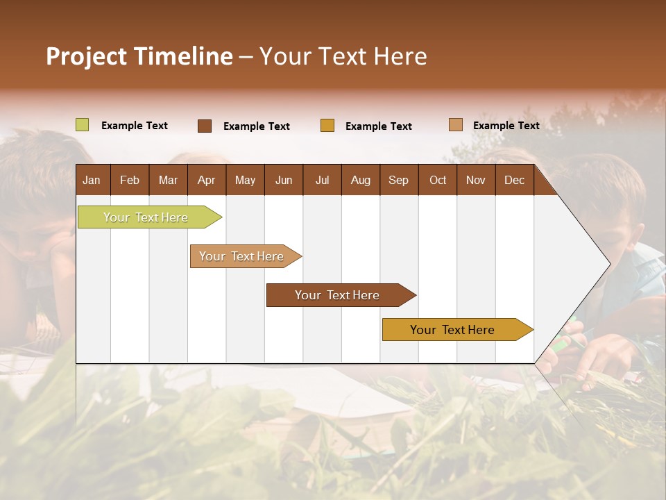 Portrait Of Cute Kids Reading Books And Drawing In Natural Environment Together PowerPoint Template