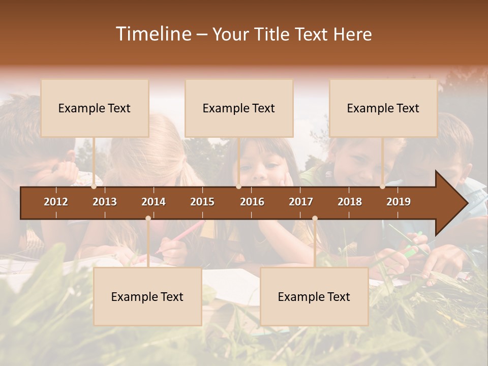 Portrait Of Cute Kids Reading Books And Drawing In Natural Environment Together PowerPoint Template