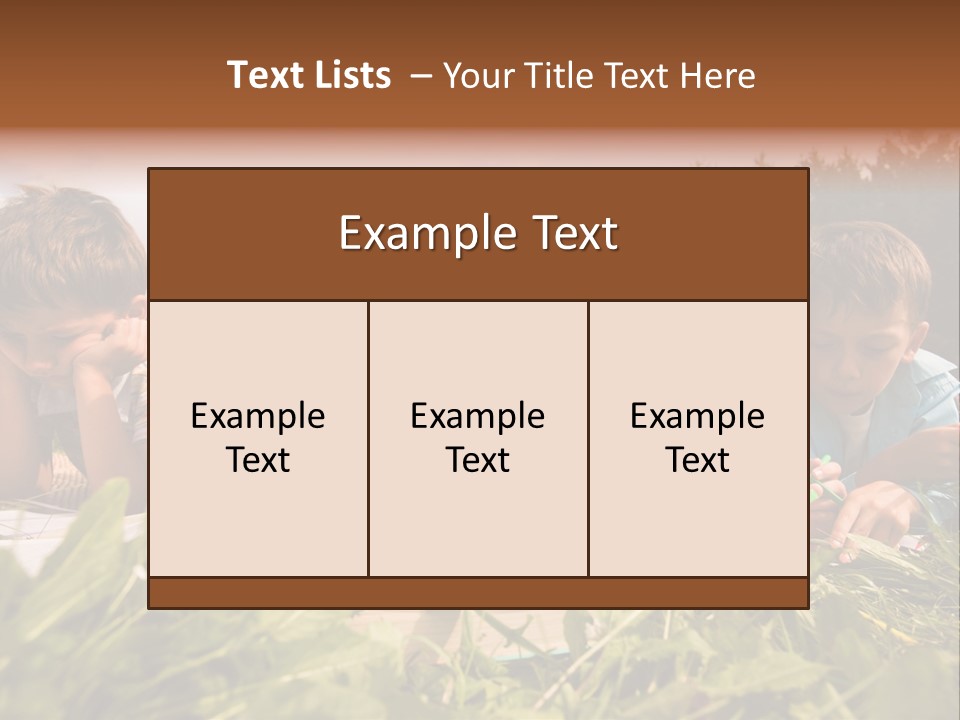 Portrait Of Cute Kids Reading Books And Drawing In Natural Environment Together PowerPoint Template