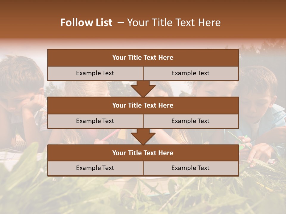 Portrait Of Cute Kids Reading Books And Drawing In Natural Environment Together PowerPoint Template