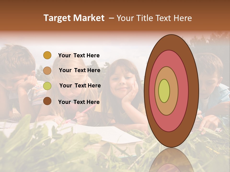 Portrait Of Cute Kids Reading Books And Drawing In Natural Environment Together PowerPoint Template