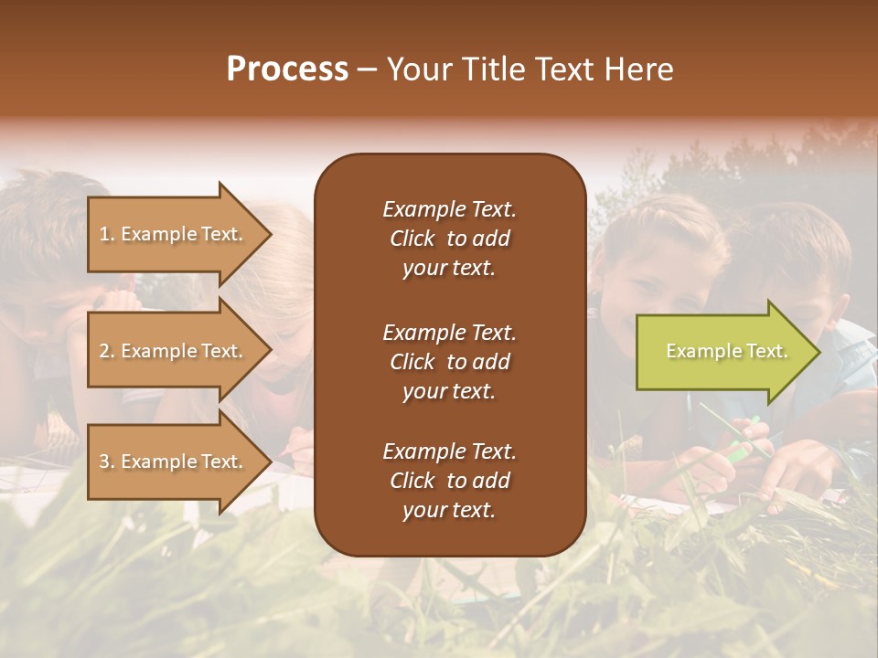 Portrait Of Cute Kids Reading Books And Drawing In Natural Environment Together PowerPoint Template