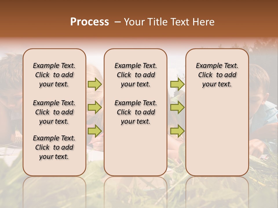Portrait Of Cute Kids Reading Books And Drawing In Natural Environment Together PowerPoint Template