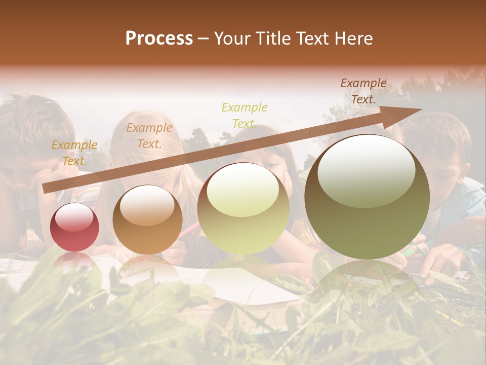 Portrait Of Cute Kids Reading Books And Drawing In Natural Environment Together PowerPoint Template