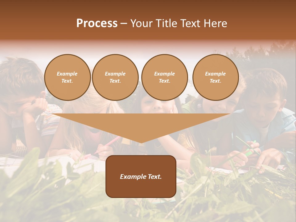 Portrait Of Cute Kids Reading Books And Drawing In Natural Environment Together PowerPoint Template