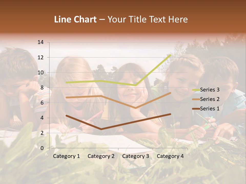 Portrait Of Cute Kids Reading Books And Drawing In Natural Environment Together PowerPoint Template