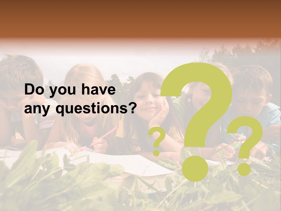 Portrait Of Cute Kids Reading Books And Drawing In Natural Environment Together PowerPoint Template