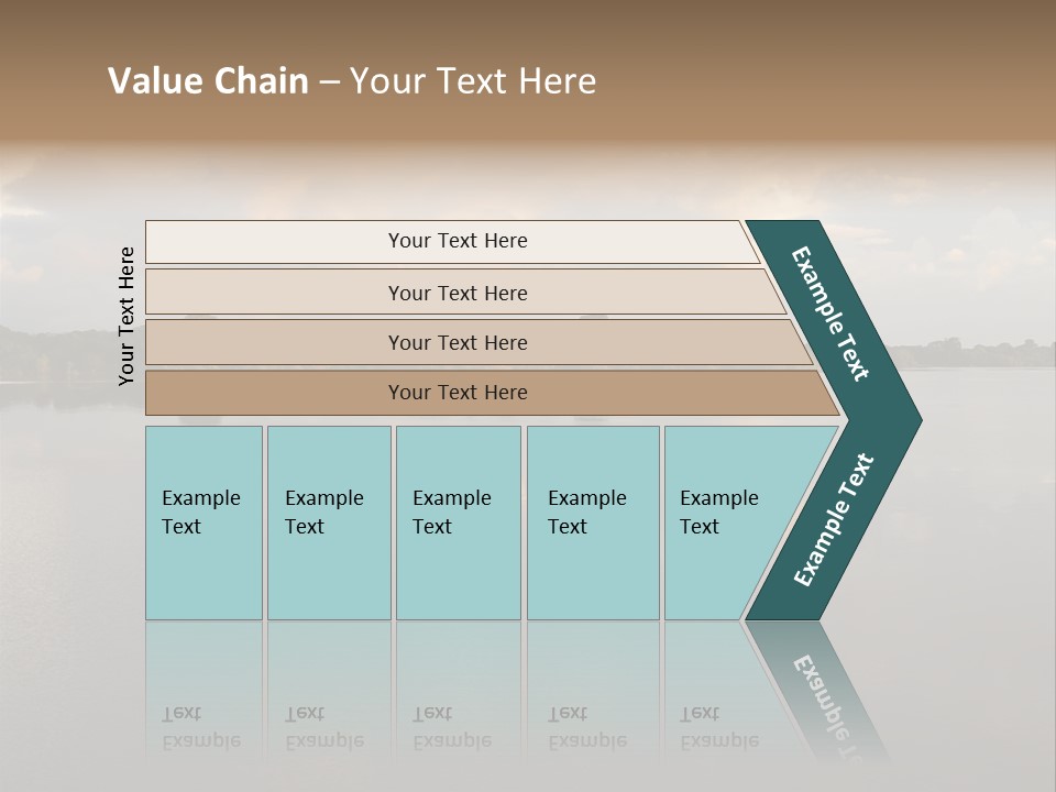 Mirrored Rainforest Line On The Rio Negro In The Amazon River Basin, Brazil, South America PowerPoint Template