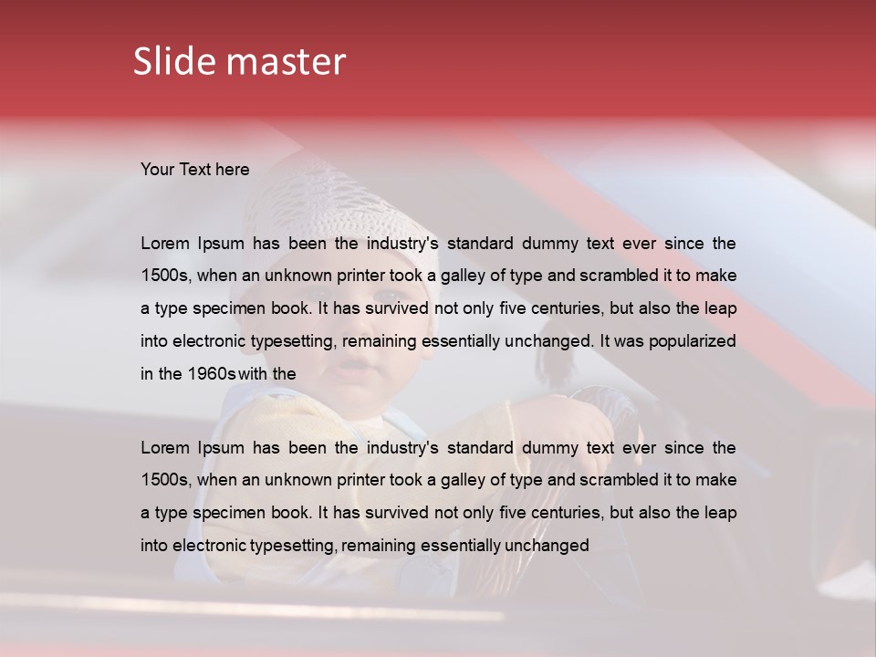 A Little Baby Driving Car PowerPoint Template