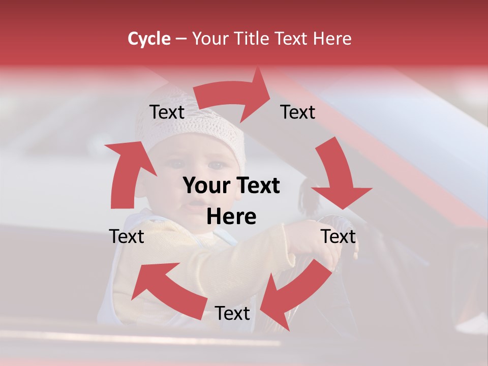 A Little Baby Driving Car PowerPoint Template