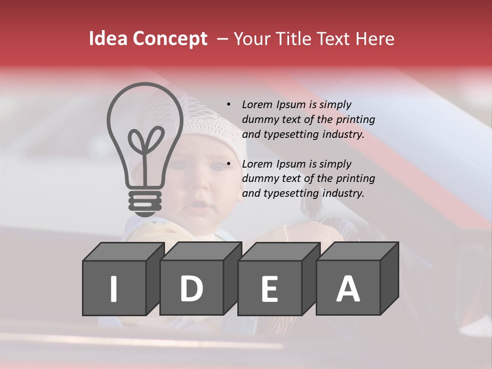 A Little Baby Driving Car PowerPoint Template