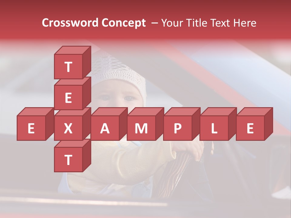 A Little Baby Driving Car PowerPoint Template