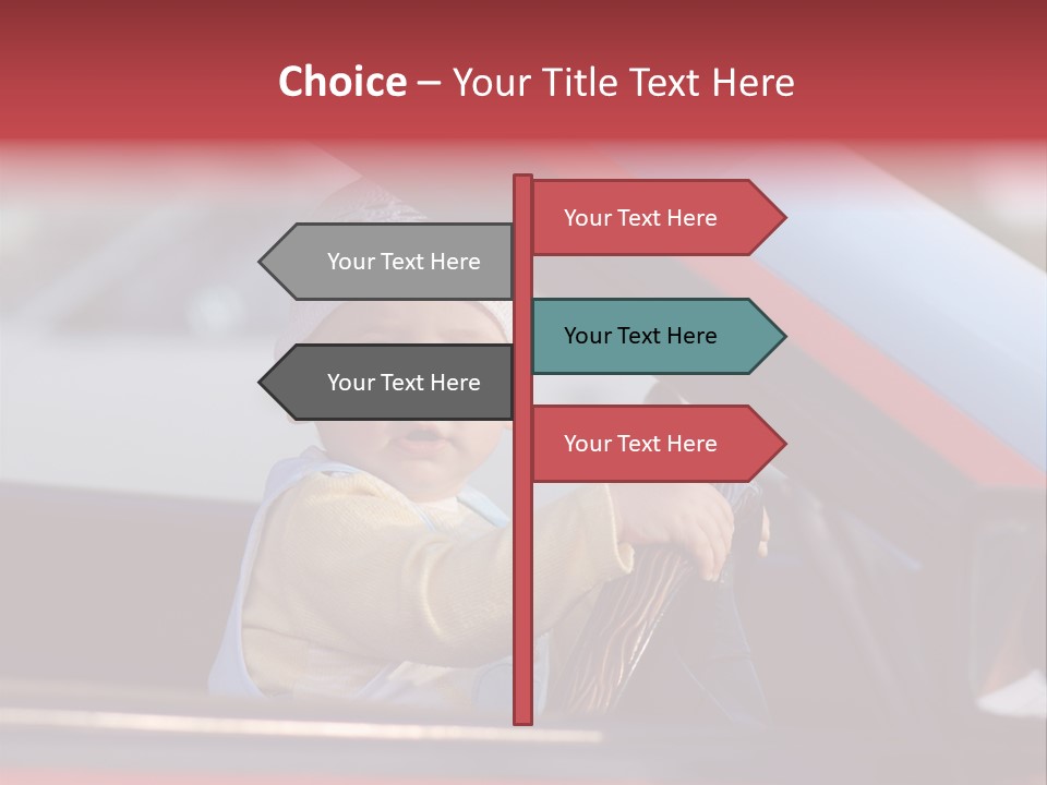 A Little Baby Driving Car PowerPoint Template