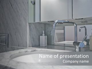 Contemporary Marble Bathroom PowerPoint Template