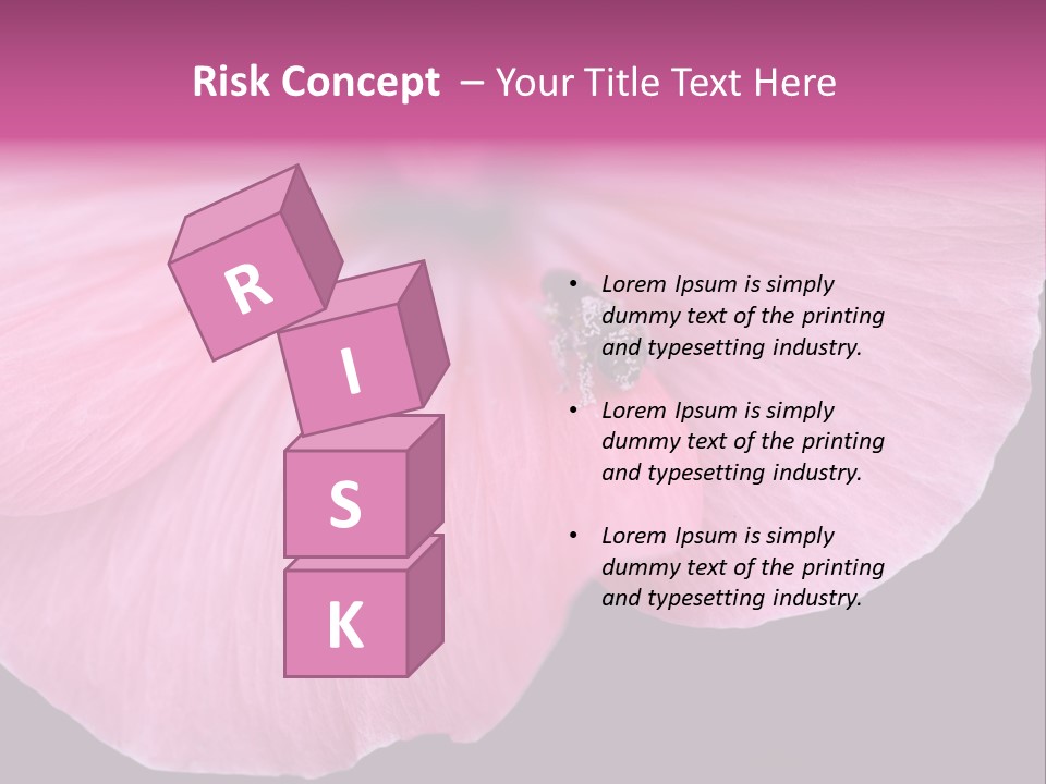 Pink Flower With A Little Fly On It. PowerPoint Template