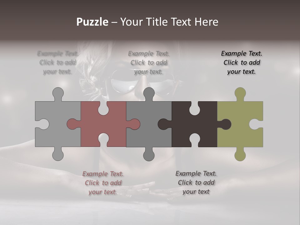 Studio Shot Of Young Blonde Wearing Stylish Sunglasses PowerPoint Template