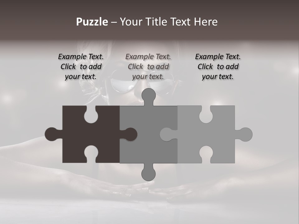 Studio Shot Of Young Blonde Wearing Stylish Sunglasses PowerPoint Template