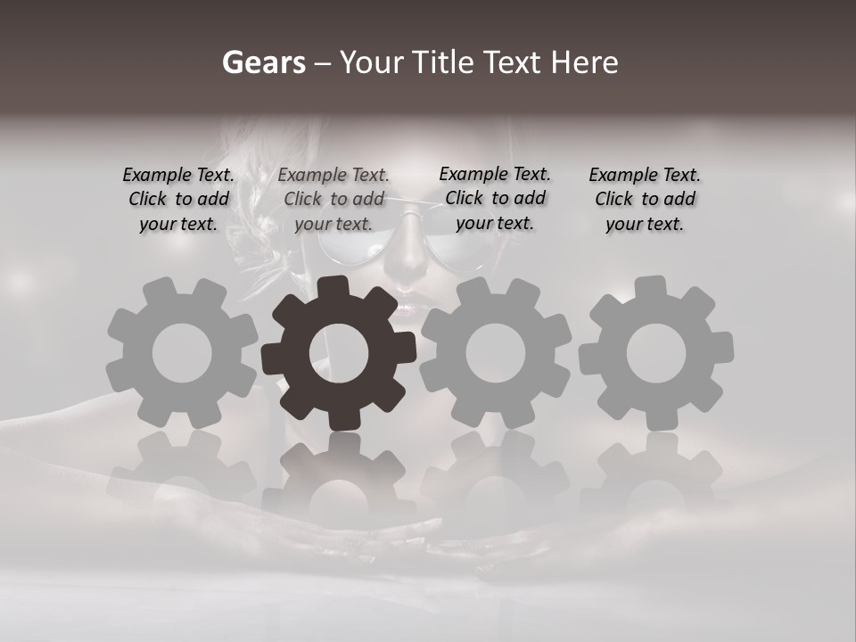 Studio Shot Of Young Blonde Wearing Stylish Sunglasses PowerPoint Template