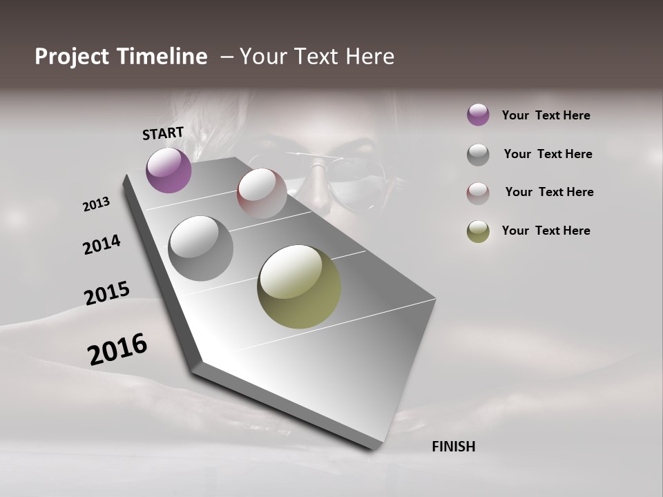 Studio Shot Of Young Blonde Wearing Stylish Sunglasses PowerPoint Template